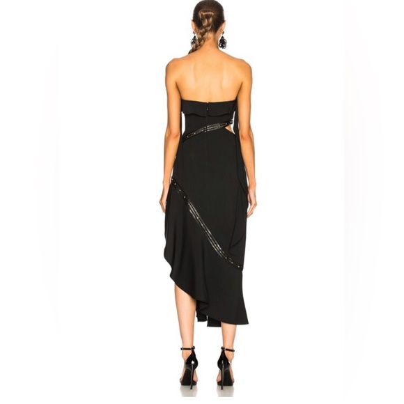 JONATHAN SIMKHAI - Strapless Side-Cutout Long Dress with Leather Trim -B… - Picture 5 of 11